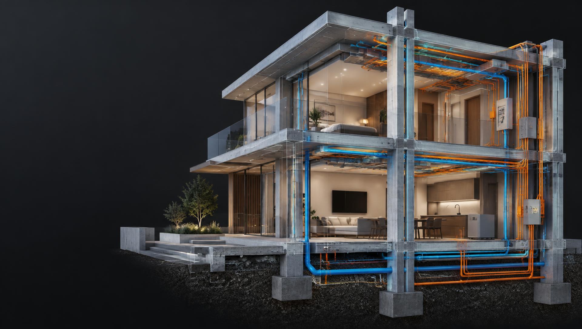 Modelo BIM com estrutura, arquitetura e instalações (imagem provisória)